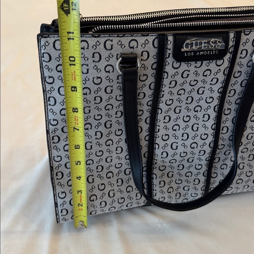 NEW! GUESS Signature Monogram Tote in Black and Gray - Picture 13 of 14